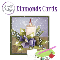 D0tty Design® - Set van 5 diamond painting kerstkaarten 15x15cm: (set 2)